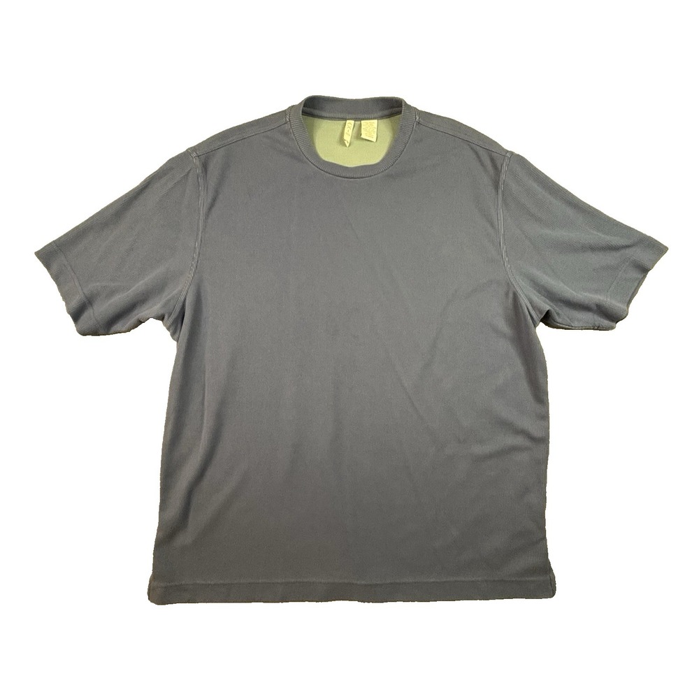 Axis‎ Men's Blue Ribbed Knit SS T-Shirt Modal/Polyester Blend SEE DESCRIPTION